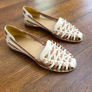 NEW Women's Huarache Sandal Bone/Almond Color-block Size 10